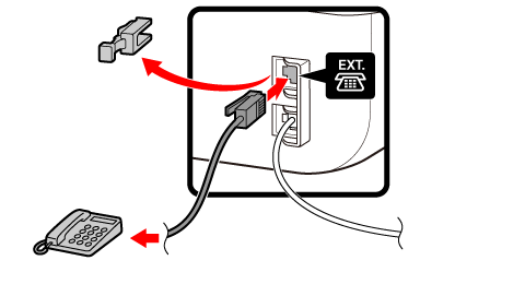 figure: Telephone or answering machine connection